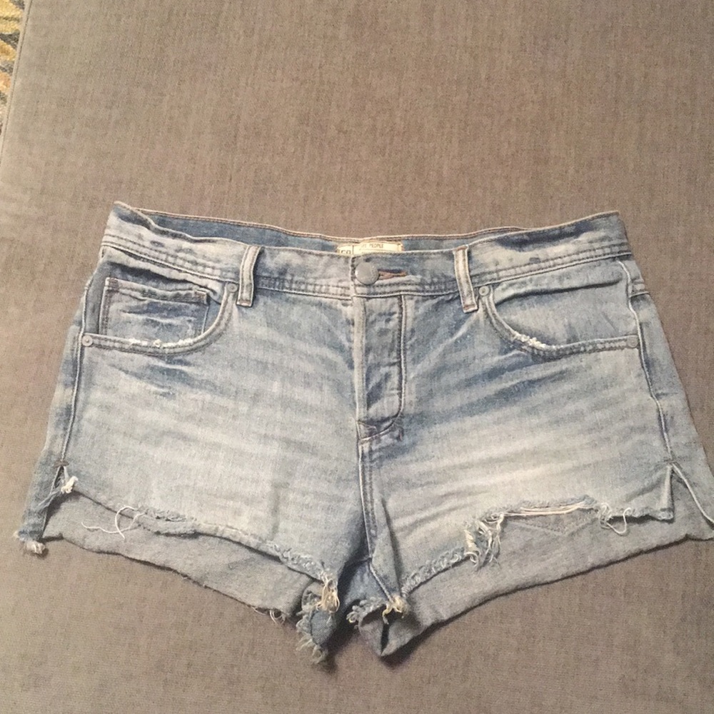 Free People raw hem denim shorts